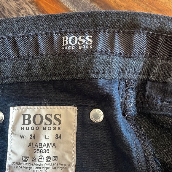 Vintage Hugo Boss Pants  (Alabama) Charcoal size 34-34 5 Pocket Mint Condition - Picture 2 of 13